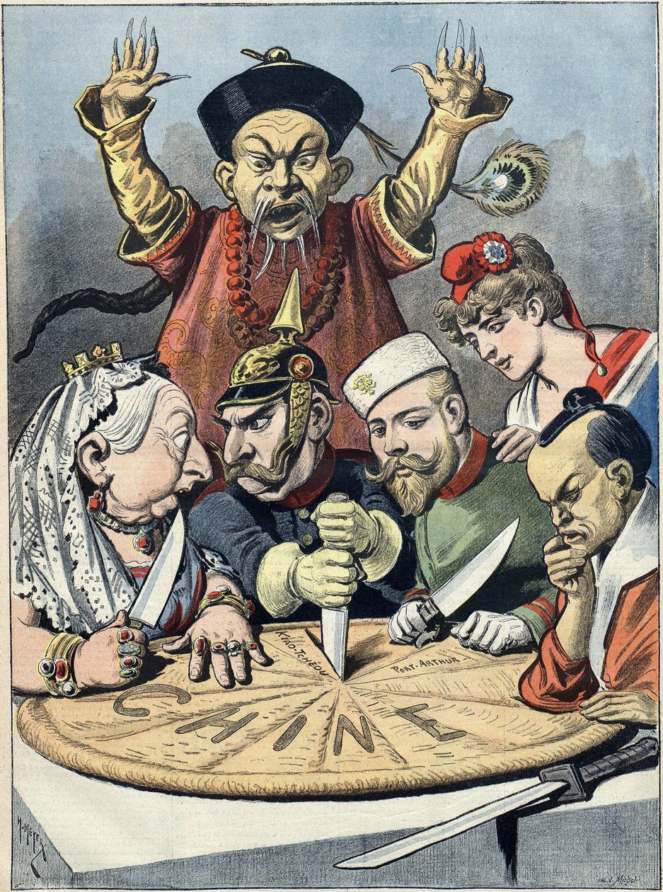 Kina - kaken til konger og... av keisere Karikatur, 1898 av Henri Meyer