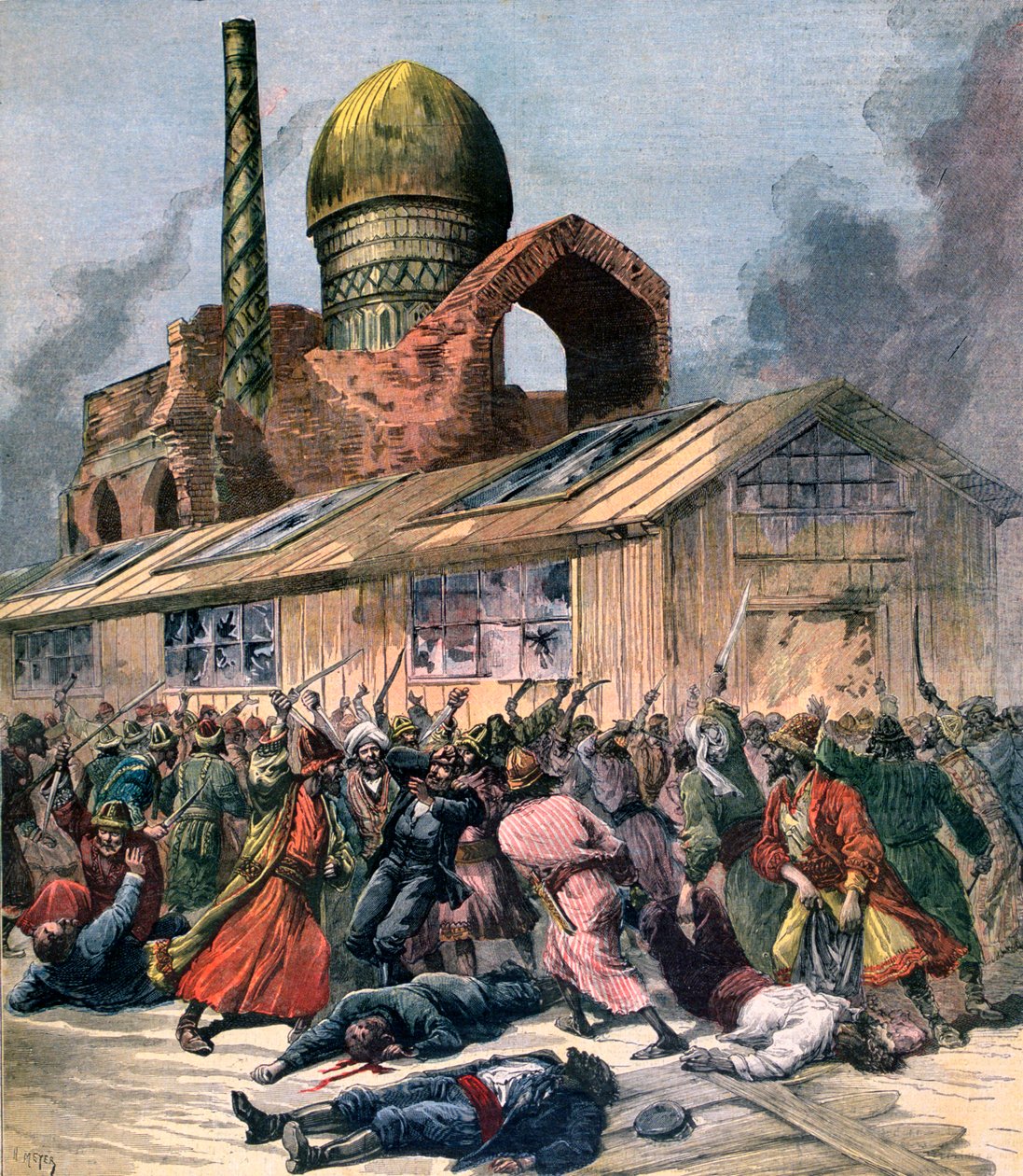 Kolera i Russland, problemene i Astrakhan, 1892 av Henri Meyer