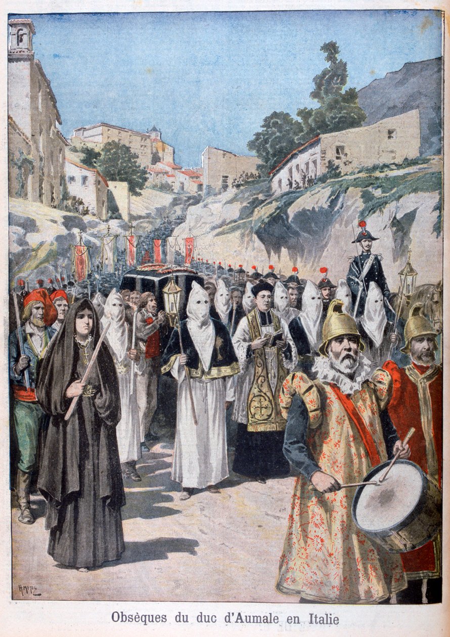 Begravelse av hertugen av Aumale i Italia, 1897 av Henri Meyer