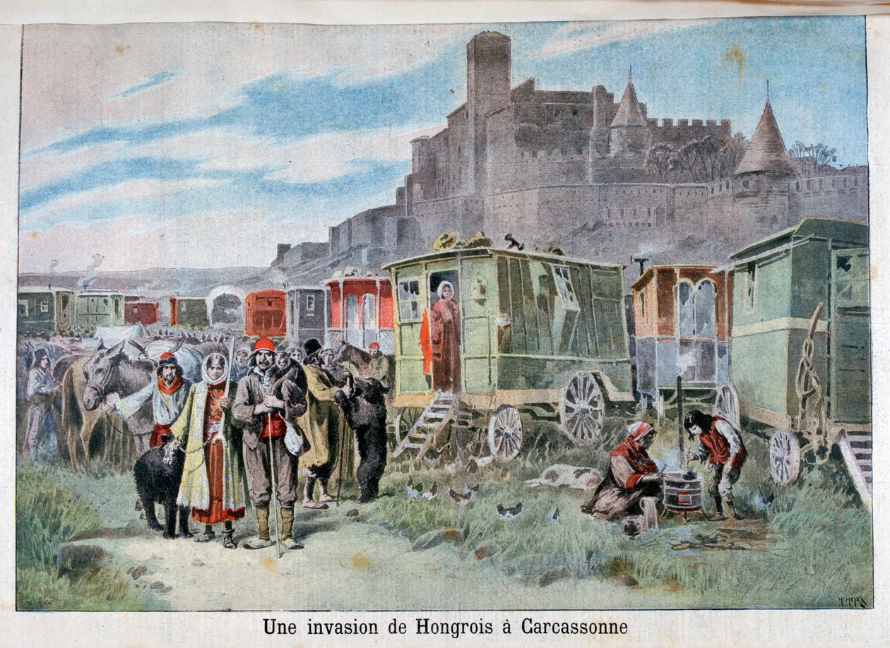Ungarske sigøynere utenfor Carcassonne, Frankrike, 1898 av Henri Meyer