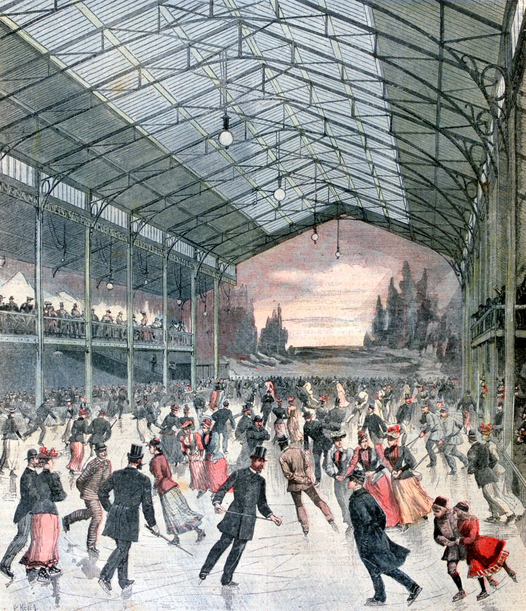 Skøyter i Paris, 1892 av Henri Meyer