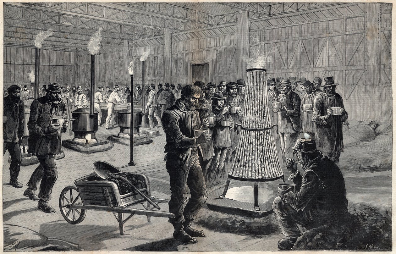 Nattelyet til Palace of Liberal Arts i Champs de Mars i 1891 - Tegning av Henri Meyer, Gravering av Navellier i "Le journal illustrious"" fra 1891 av Henri Meyer