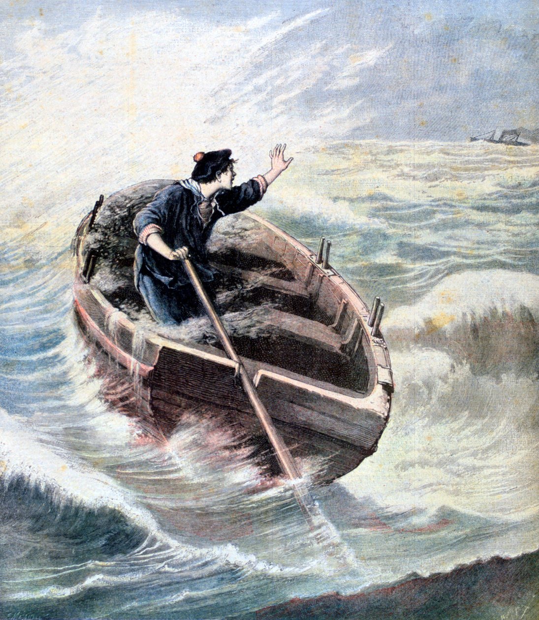 Lost at Sea, 1891 av Henri Meyer