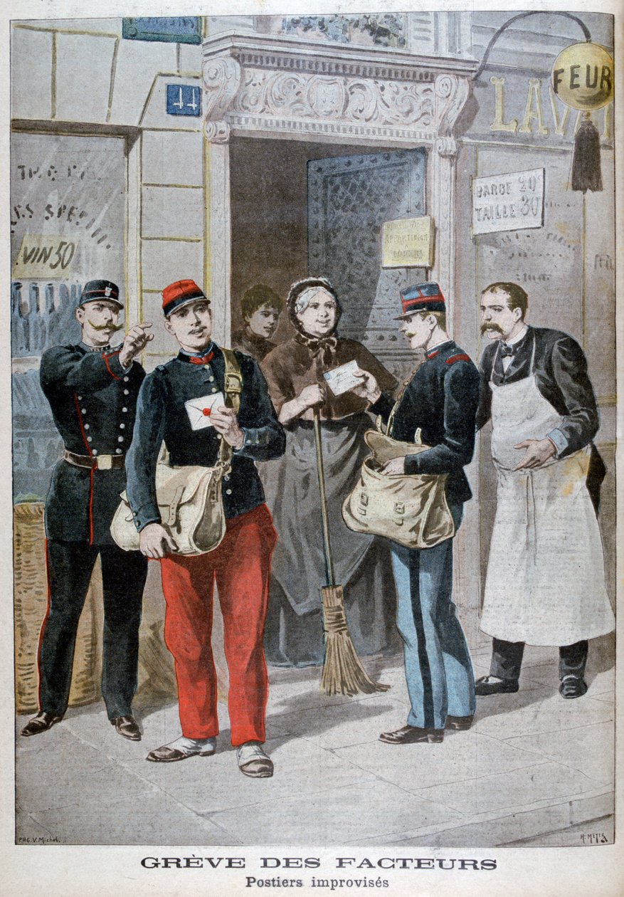 Postkontoransatte improviserer, 1899. av Henri Meyer