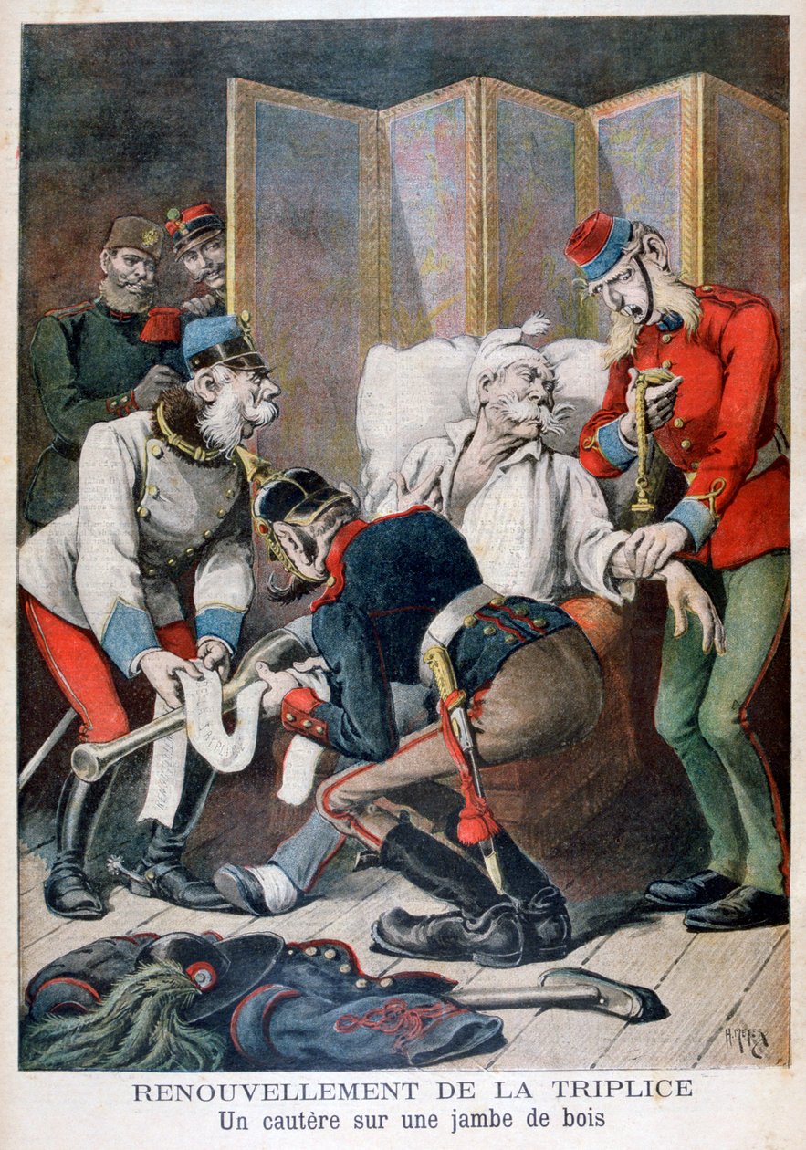 Fornyelse av trippelalliansen av Tyskland, Østerrike og Italia, 1896 av Henri Meyer