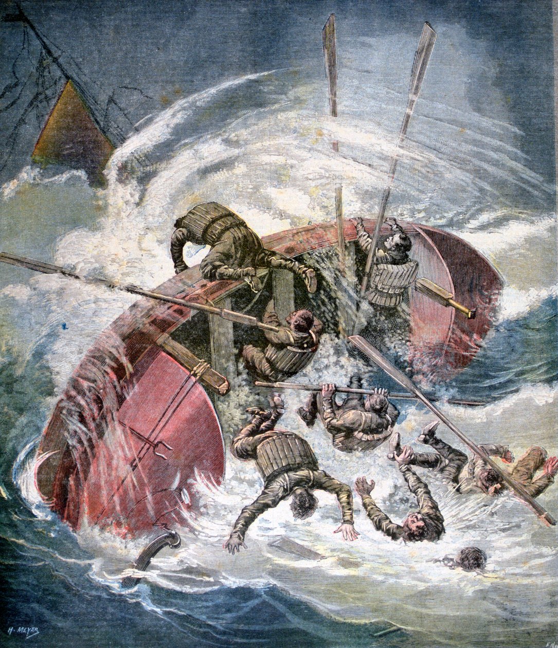 Redning fra et forlis i en storm utenfor Les Sables-dOlonne, Frankrike, 1891 av Henri Meyer