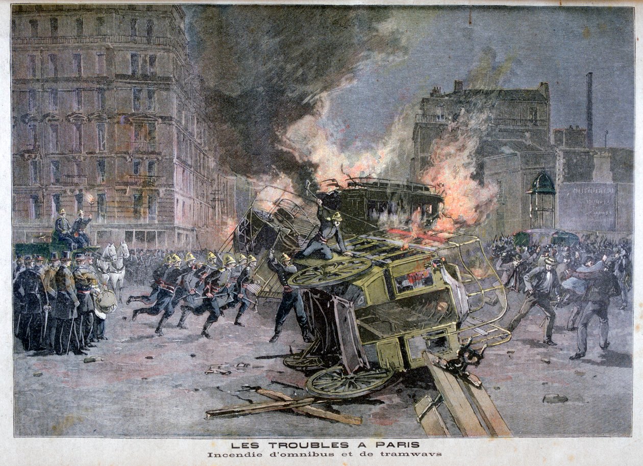 Opptøyer i Paris, 1897 av Henri Meyer