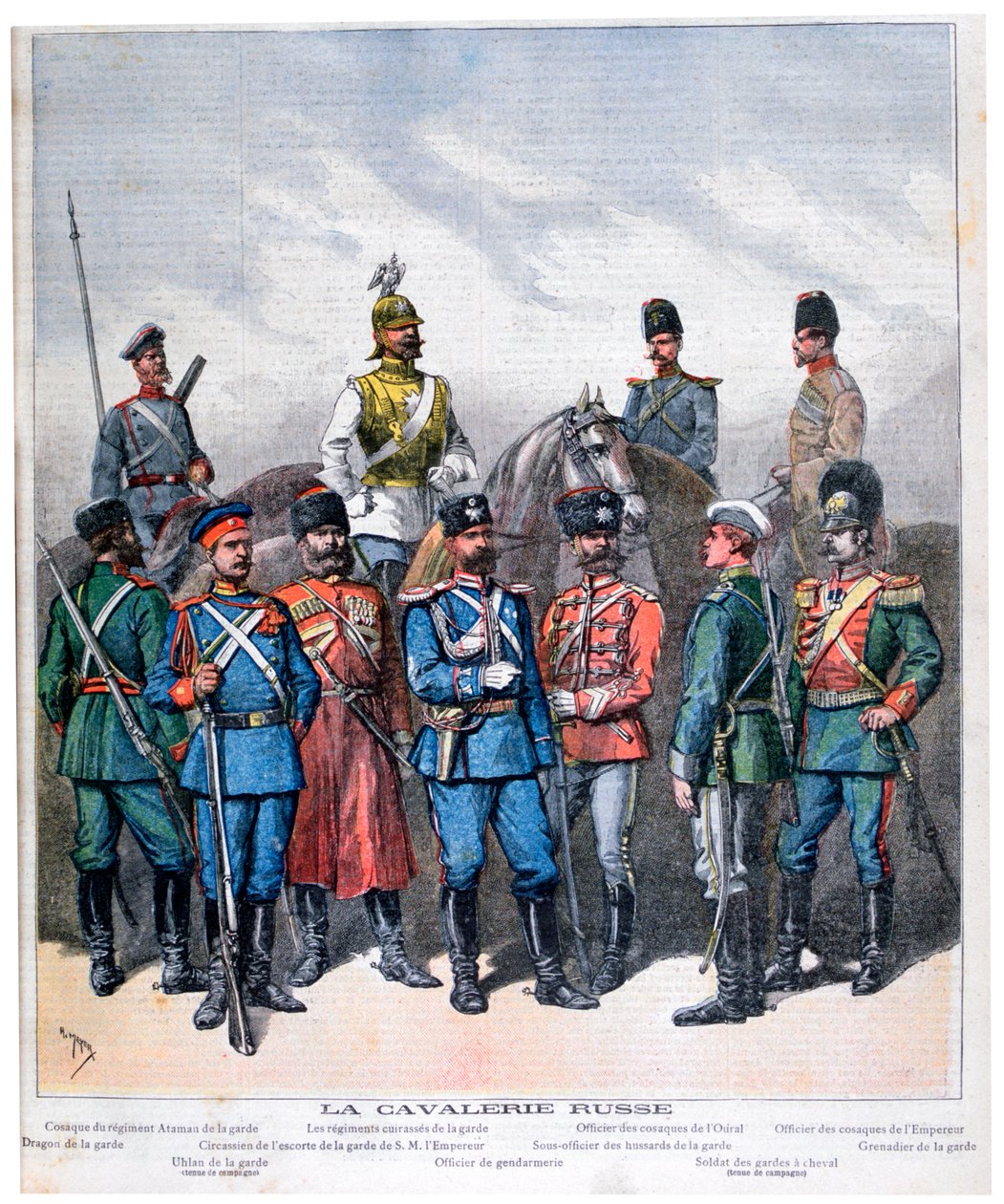 Russisk kavaleri, 1892 av Henri Meyer