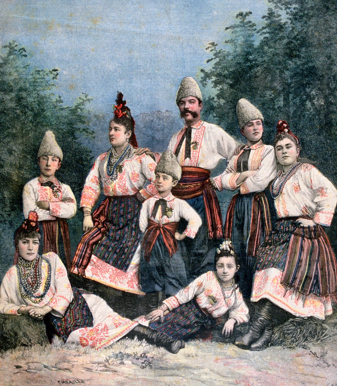 Russiske sangere, 1891 av Henri Meyer
