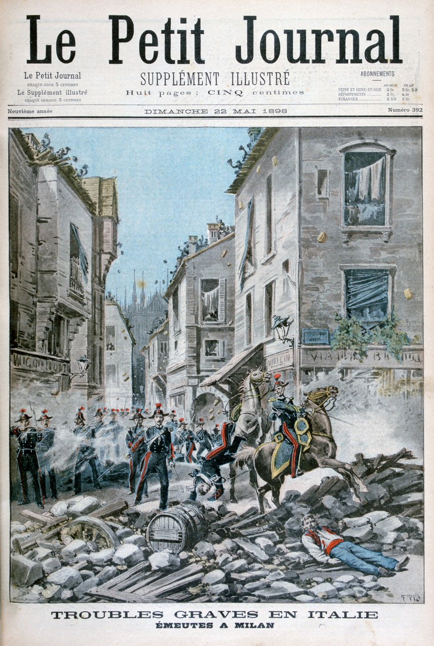 Alvorlige lidelser og opptøyer i Milano, Italia, 1898 av Henri Meyer