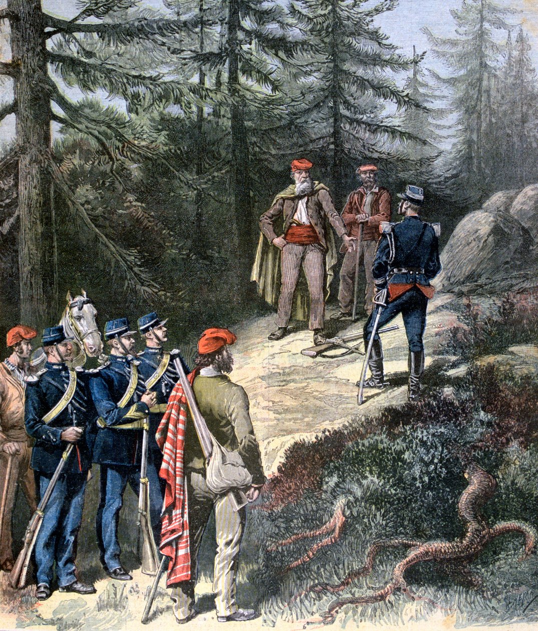 Den korsikanske banditten, Jacques Bellacoscia, Overgivelse til politiet, 1892 av Henri Meyer