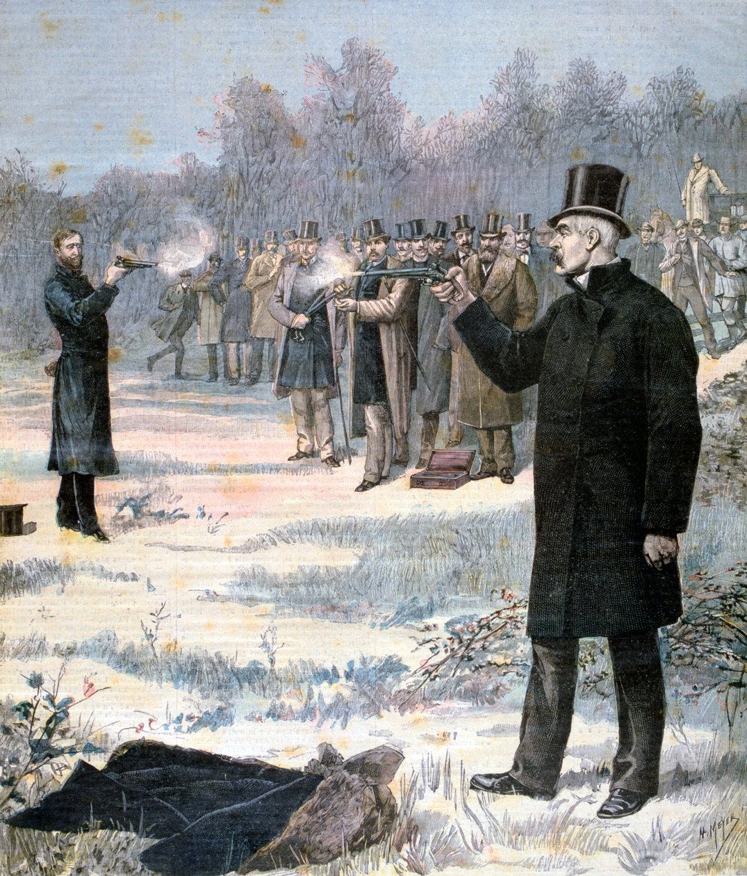 Duellen mellom Paul Deroulede og Georges Clemenceau, 1893 av Henri Meyer
