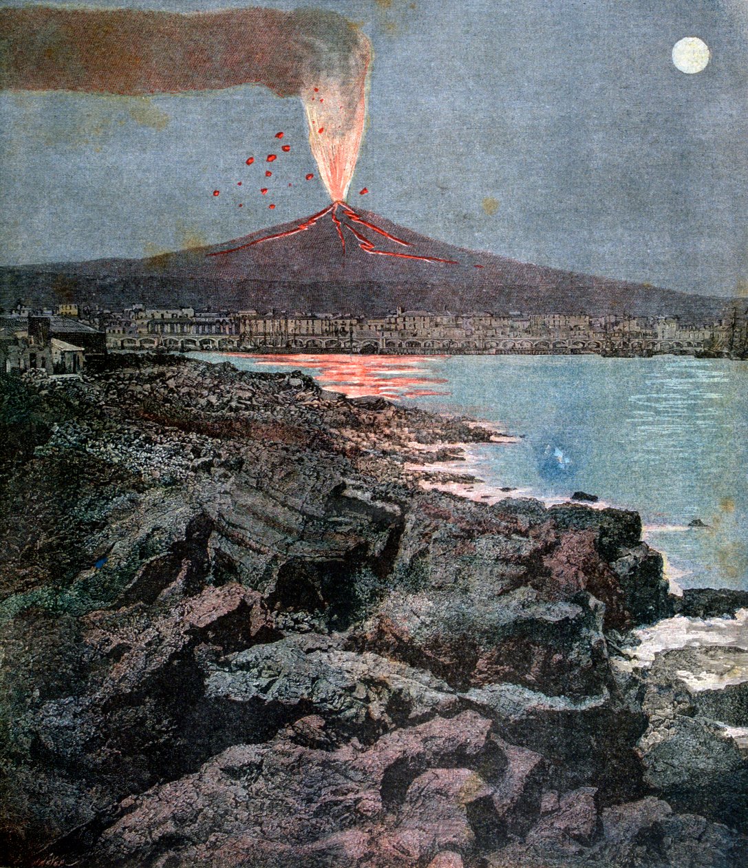 Etna-utbruddet, Sicilia, 1892 av Henri Meyer