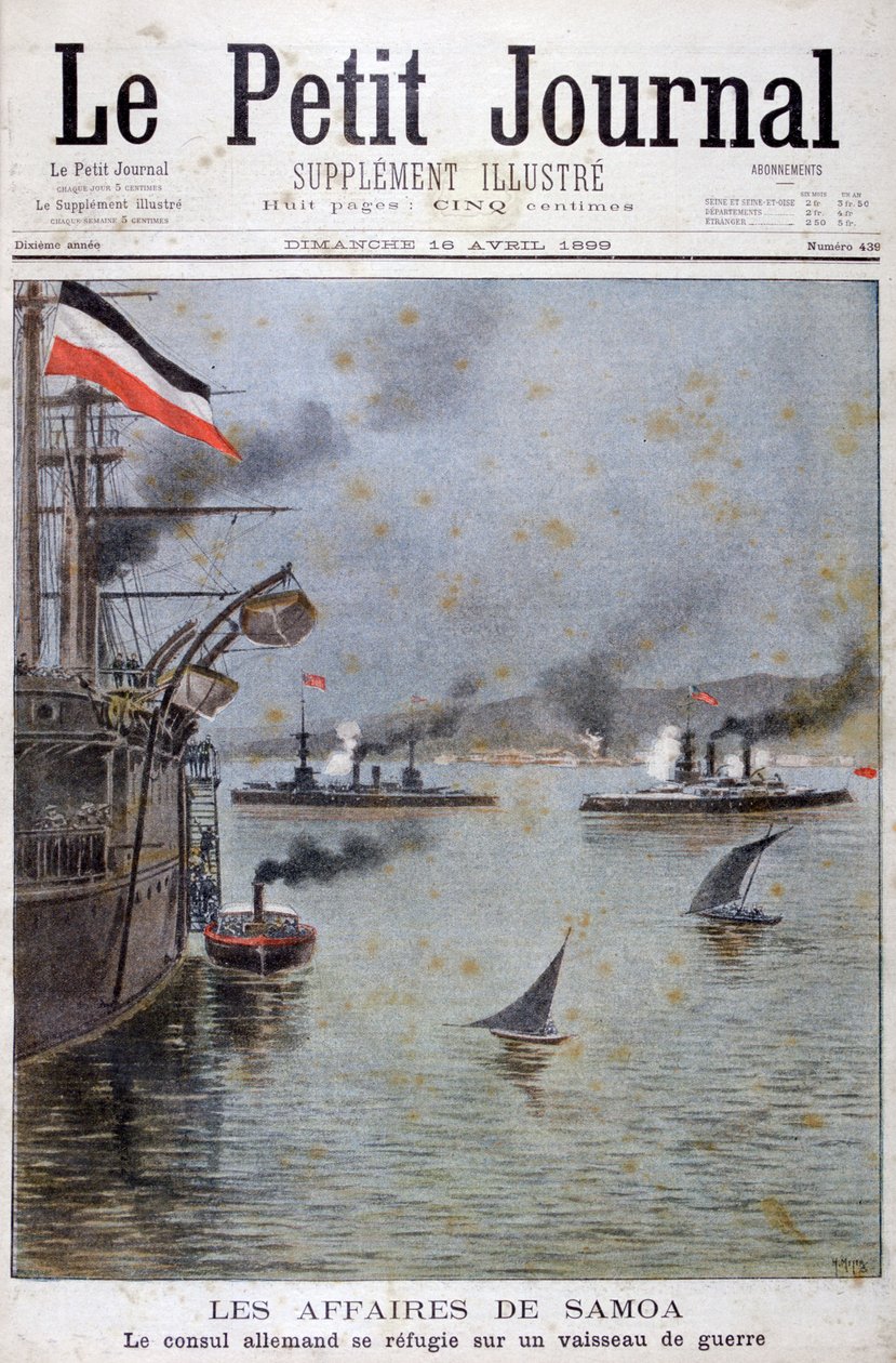 Den tyske konsulen søker tilflukt på et tysk krigsskip, 1899 av Henri Meyer