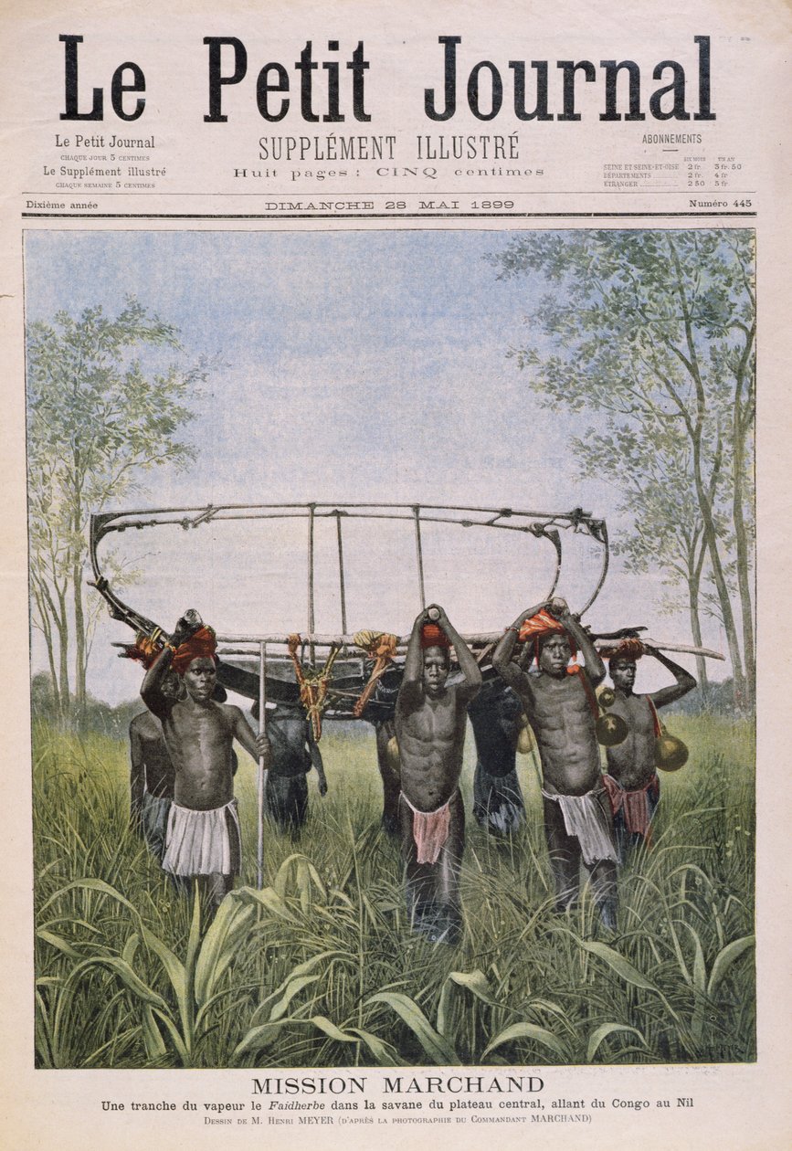 Marchand-misjonen på reise fra Kongo til Nilen, fra Le Petit Journal, 28. mai 1899 av Henri Meyer