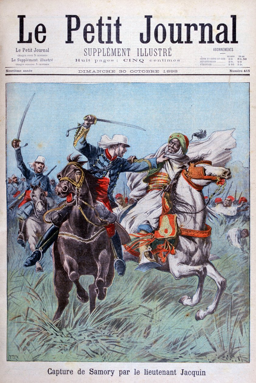 Fangsten av Toure Samory av løytnant Jacquin nær Guelemou i 1898. av Henri Meyer