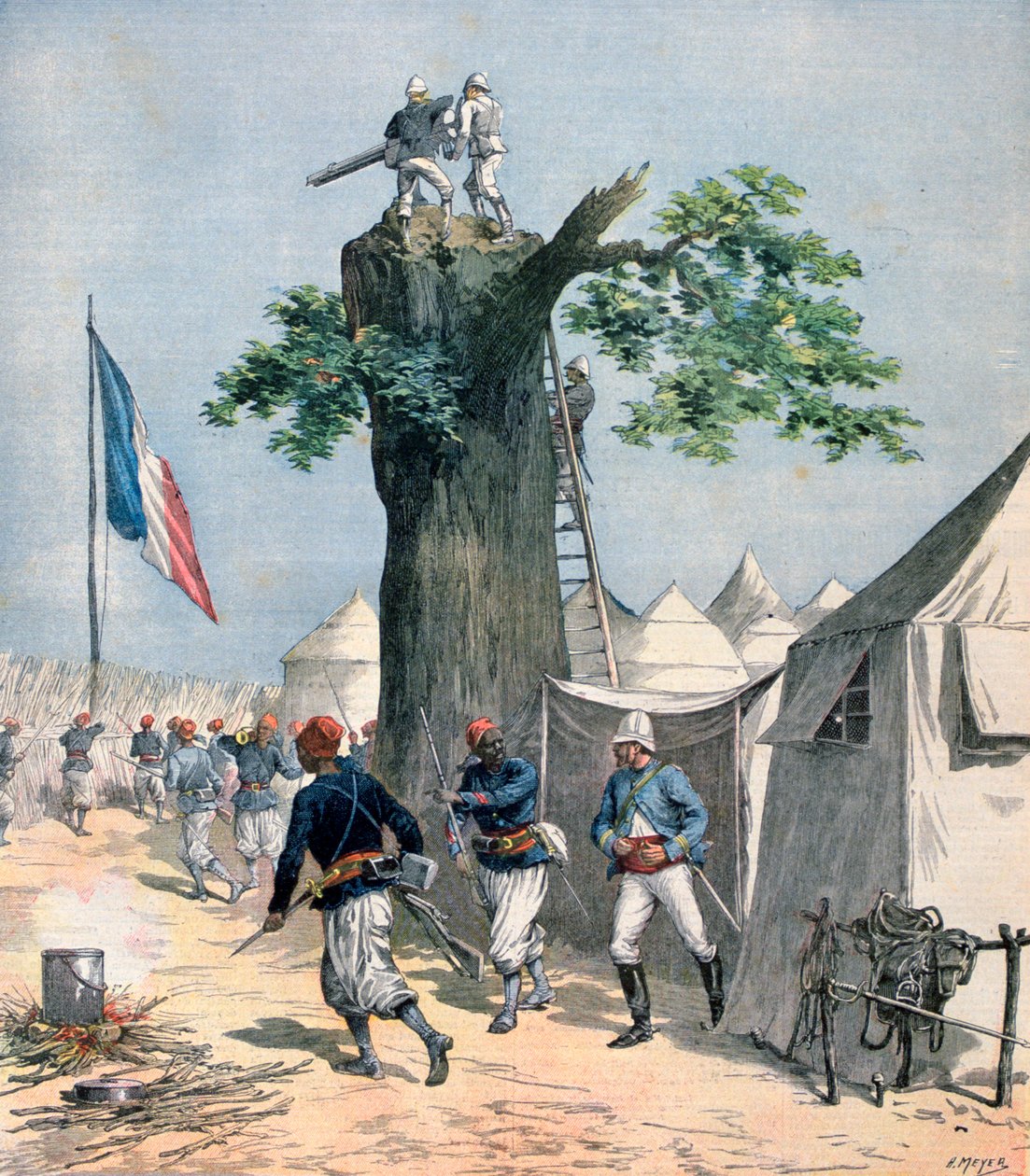 Forsvaret av Haut-Niger, Fransk Sudan, 1891 av Henri Meyer