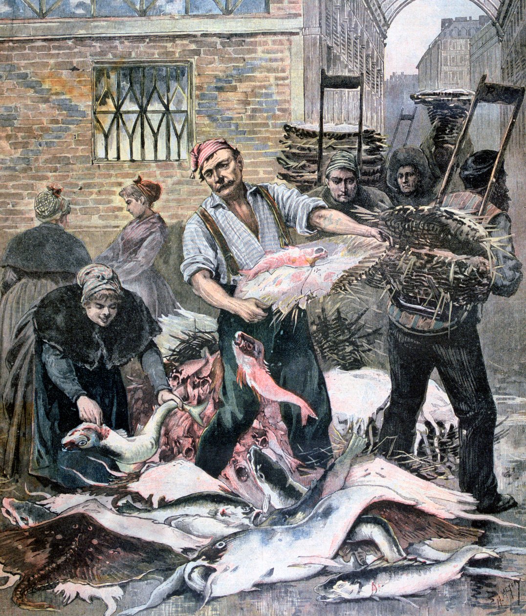 Fiskemarkedet, Paris, 1893 av Henri Meyer