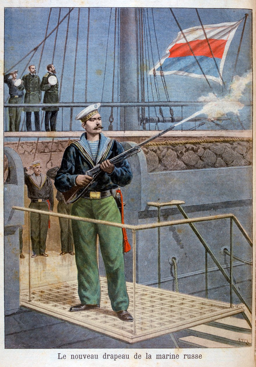 Det nye flagget til den russiske marinen, 1898 av Henri Meyer