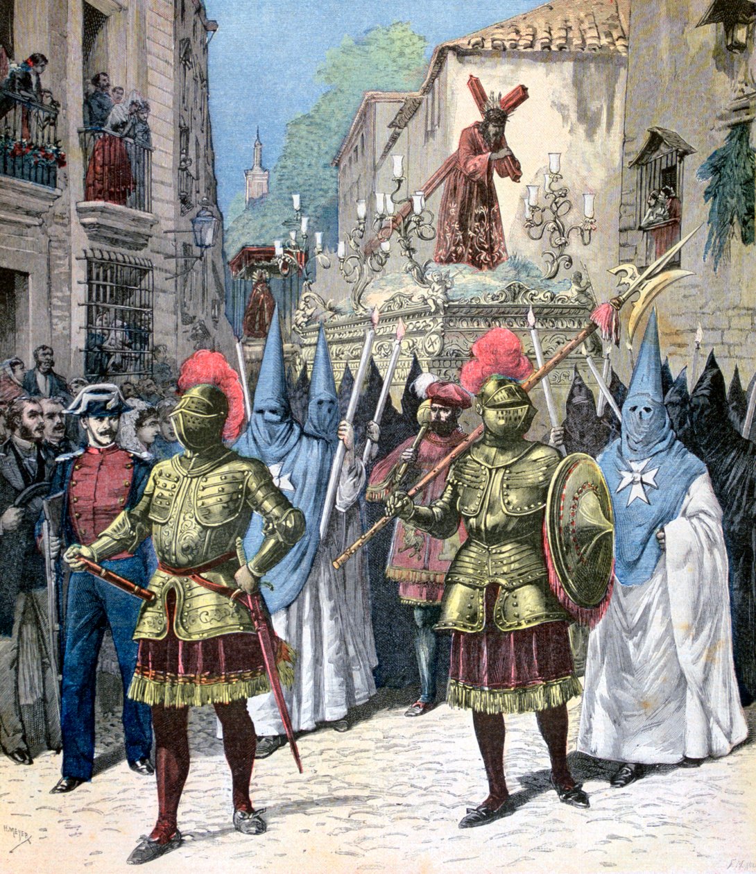 Prosesjonen av langfredag, den hellige uke, Sevilla, 1891 av Henri Meyer