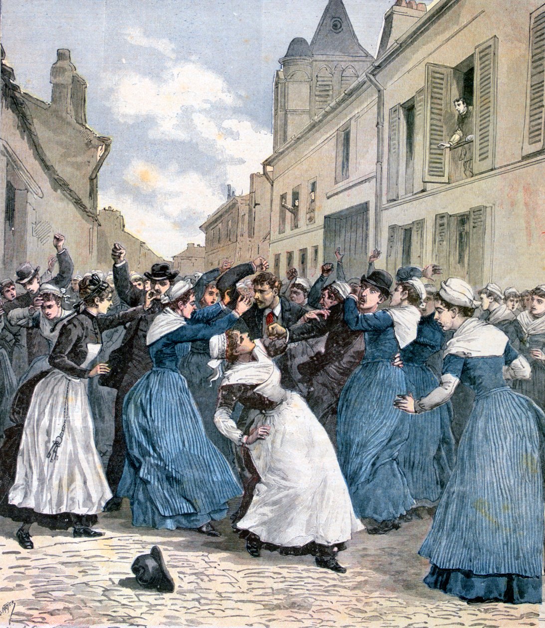 Ta bort de sinnssyke i Villejuif, Paris, 1891 av Henri Meyer