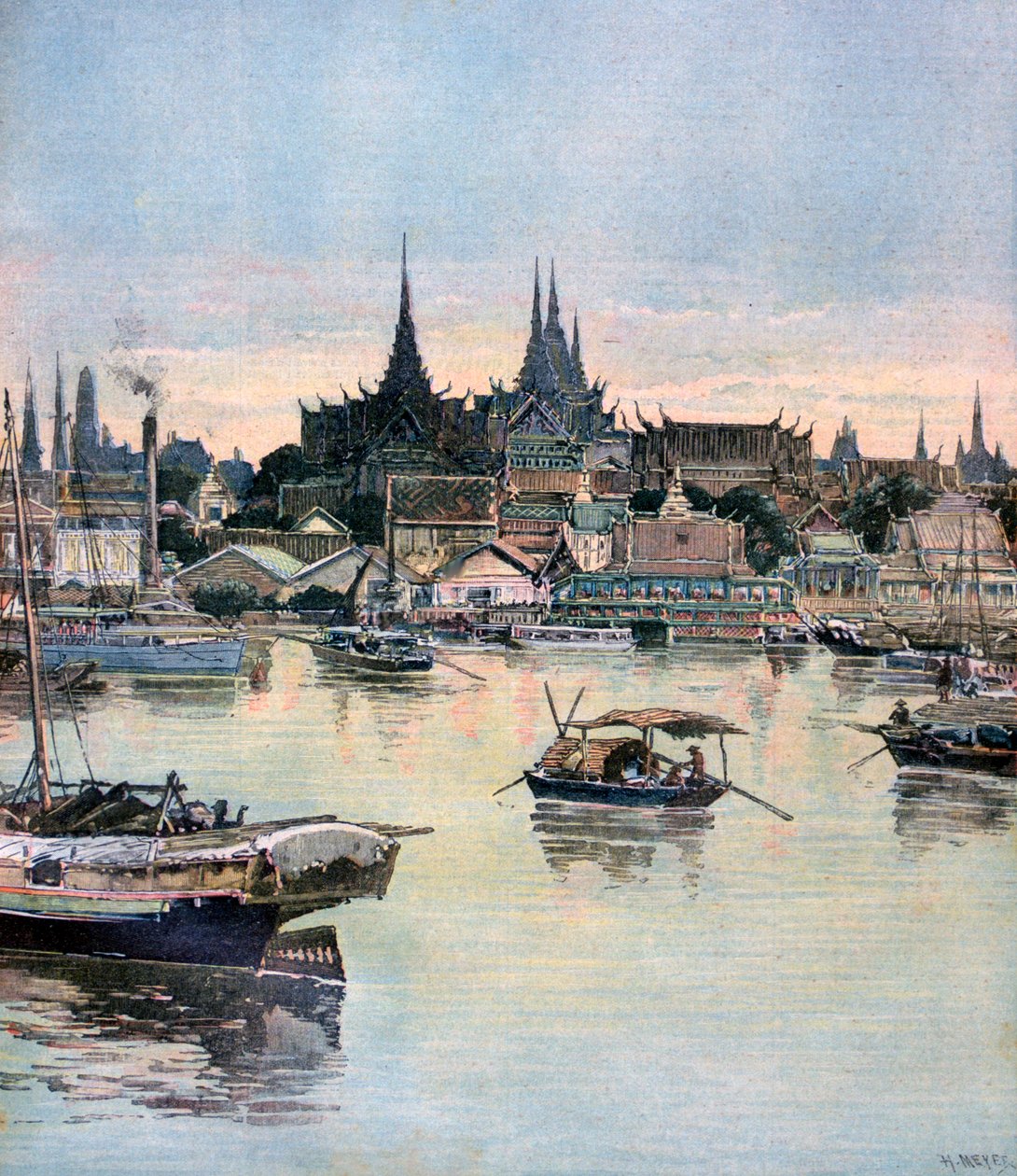 Utsikt over Bangkok, 1893 av Henri Meyer