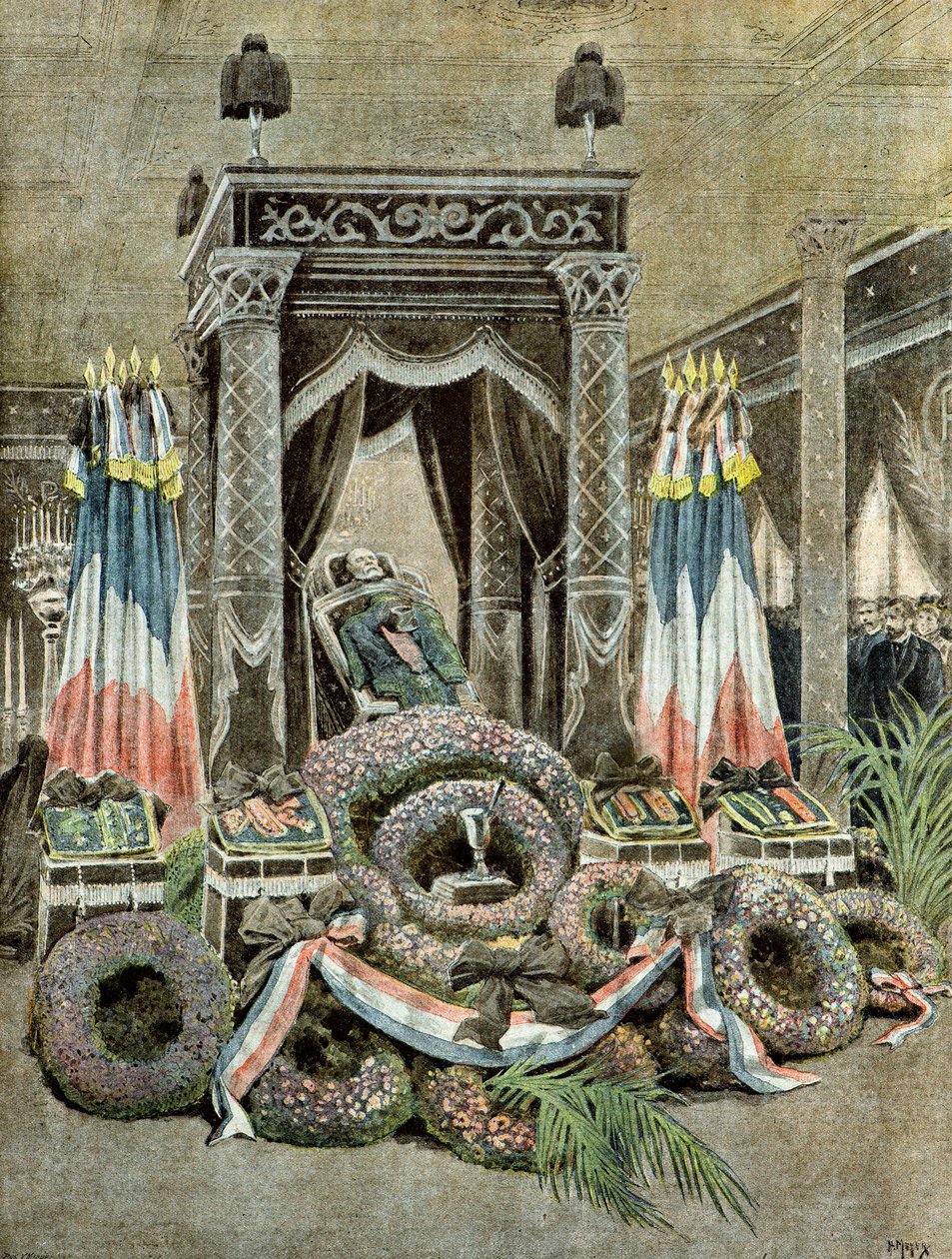 Louis Pasteurs død, 1895 (illustrasjon) av Henri Meyer