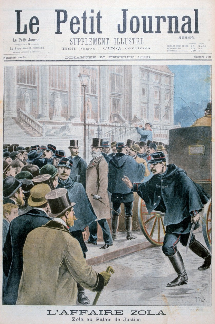 Émile Zola-affæren, ble ført til Palais de Justice, Paris, 1898 av Henri Meyer