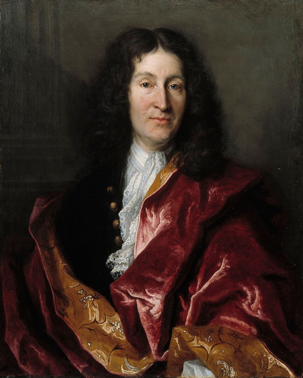 Portrett av Jean de La Fontaine 1621-1695, 1699. av Henri Millot