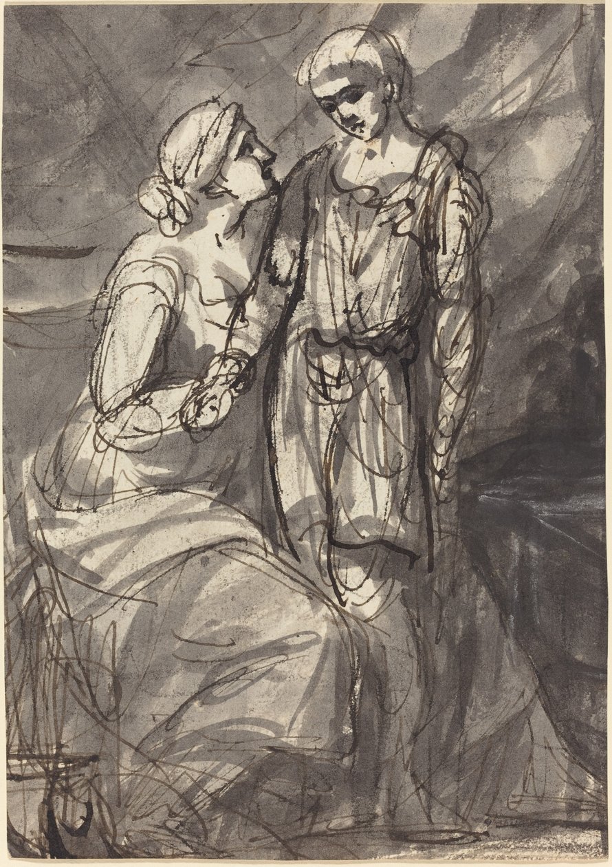 To figurer i klassisk kjole av Henri Pierre Danloux