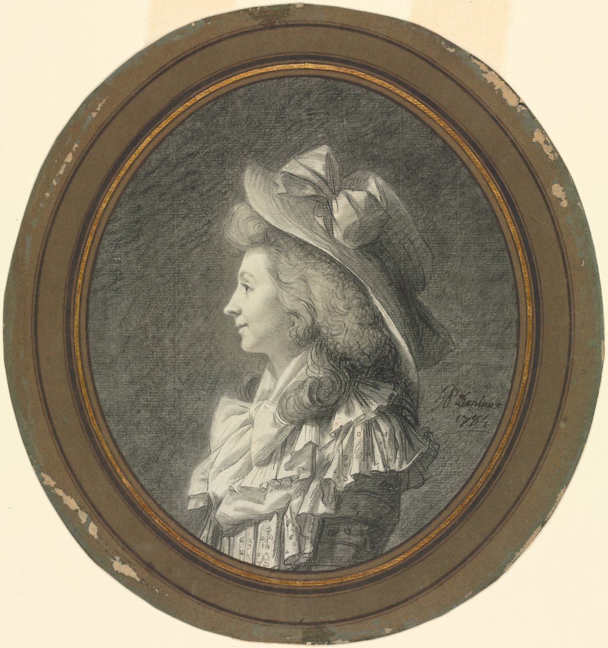 Kvinne i profil, vendt mot venstre, 1784. av Henri Pierre Danloux