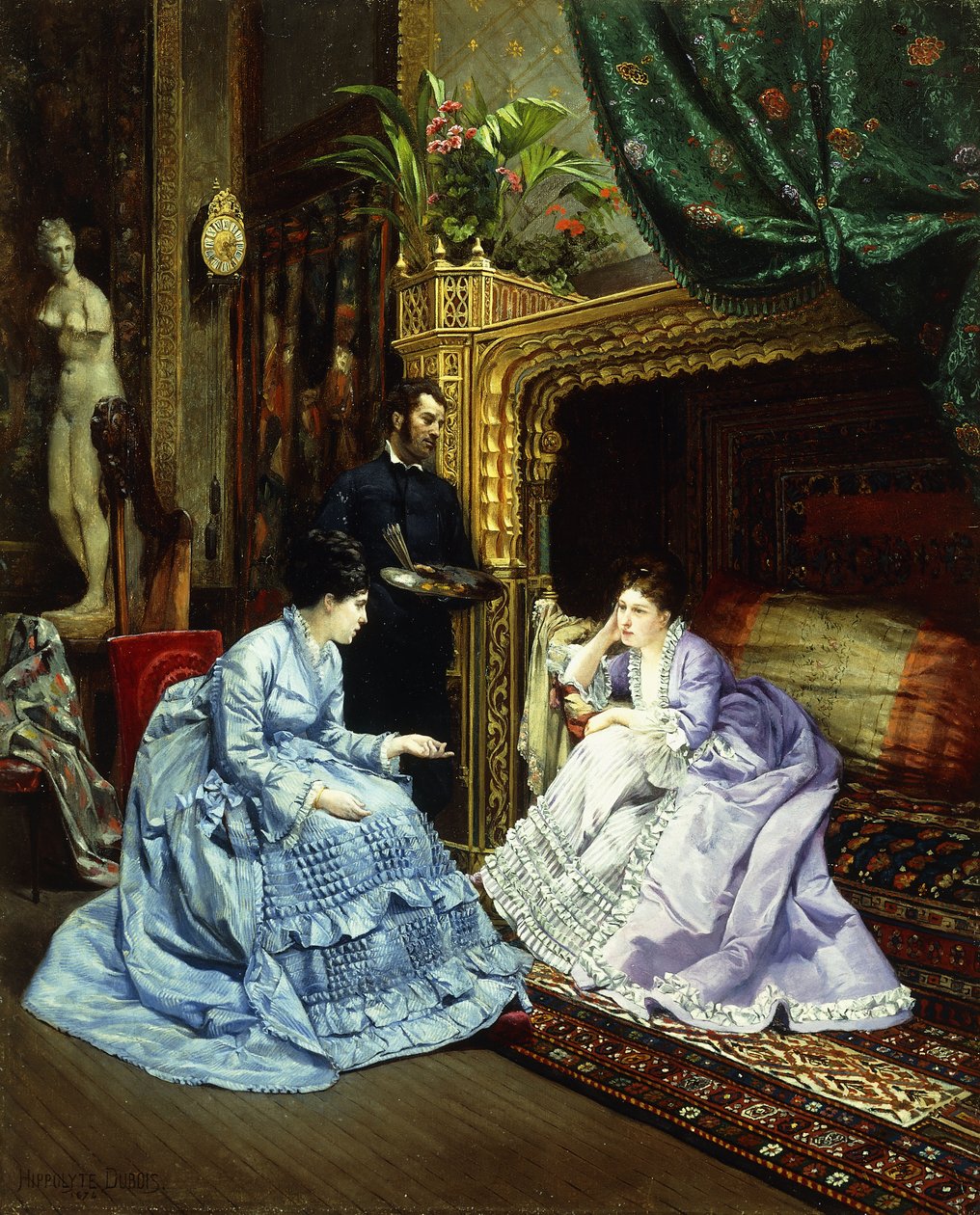 Kunstnerens studio, 1874 av Henri Pierre Hippolyte Dubois