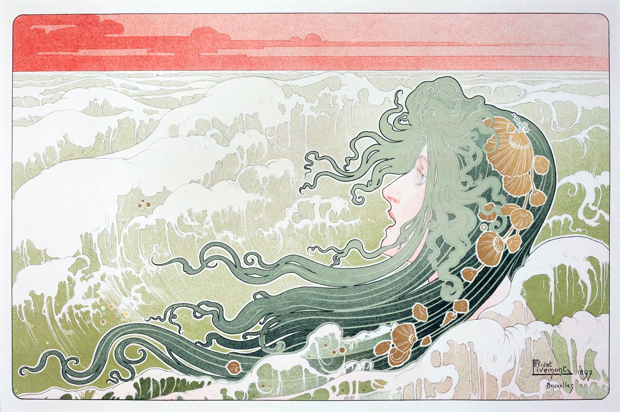 La Vague (Bølgen)-plakat av Henri Livemont av Henri Henri Antoine Théodore Livemont