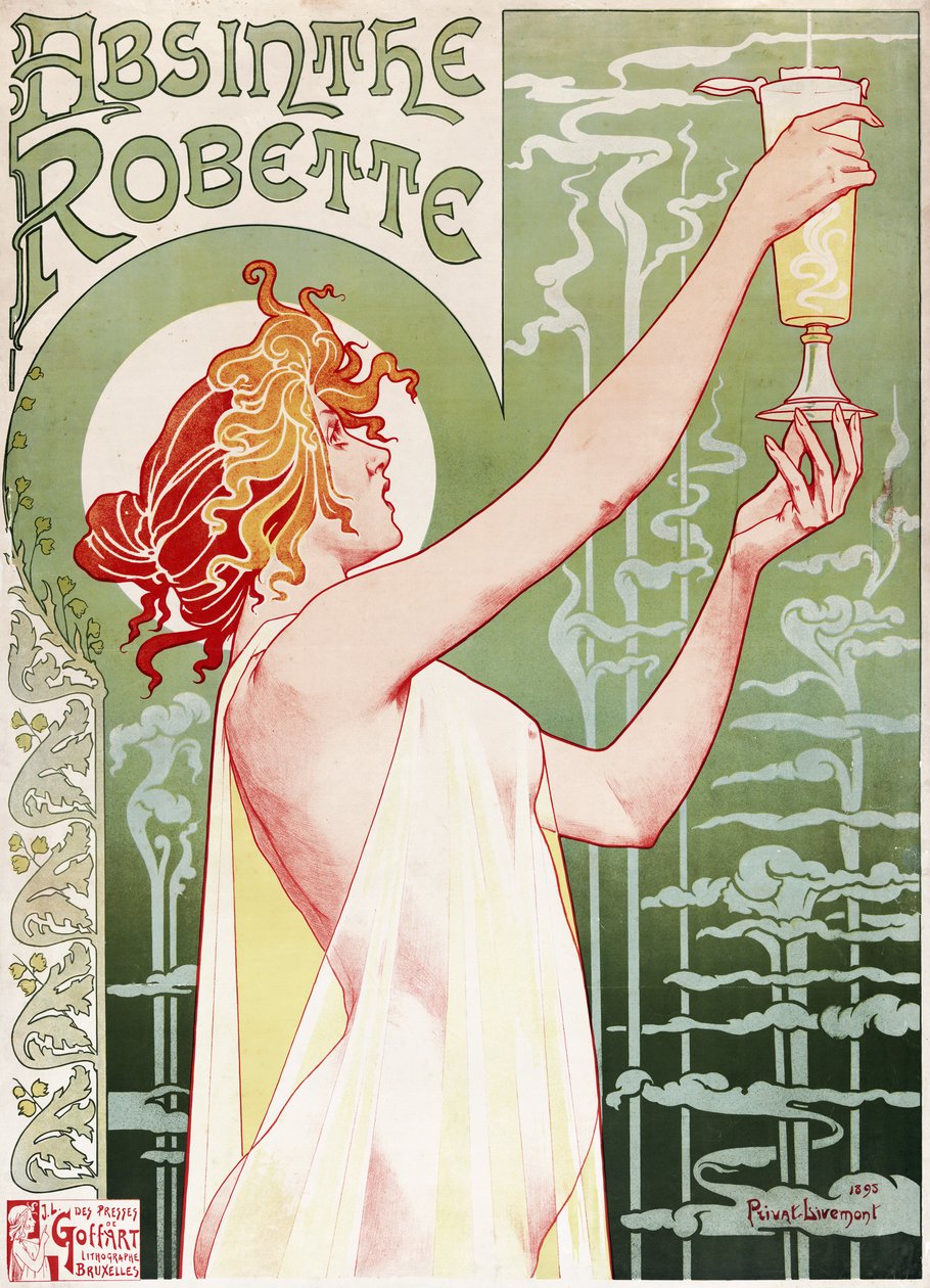 Absinthe Robette-plakat av Privat Livemont av Henri Henri Antoine Théodore Livemont