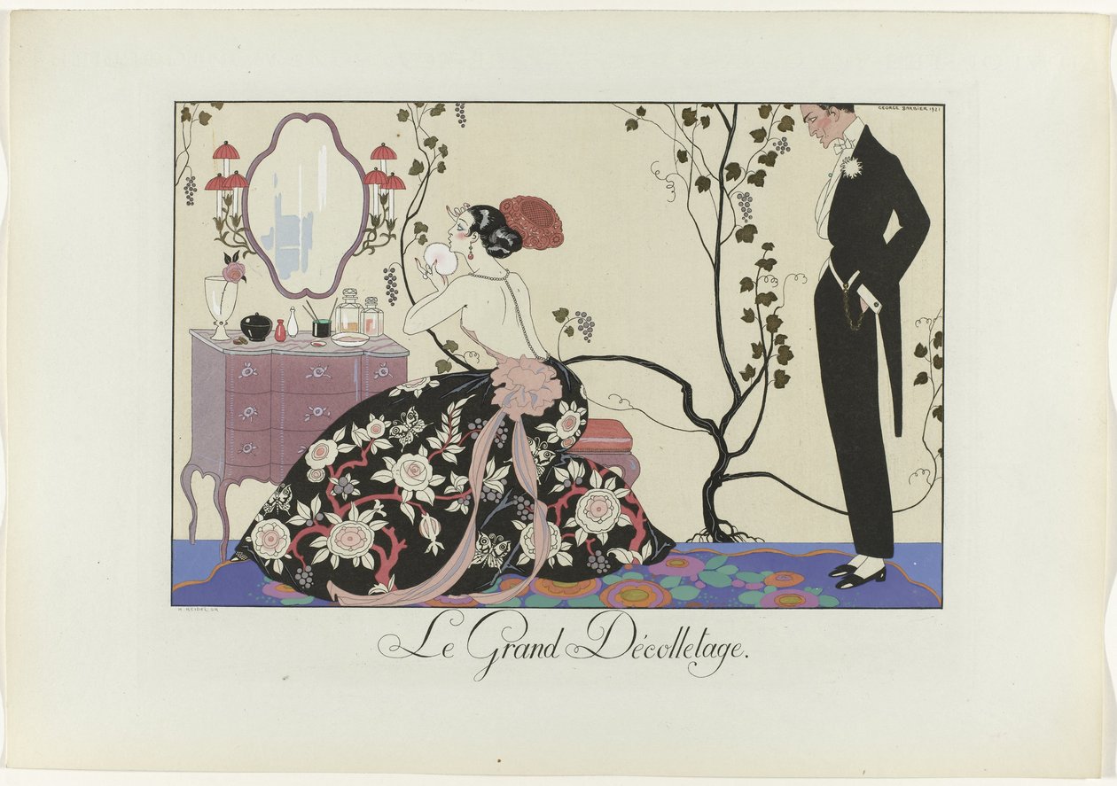 Joie de vivre: Dagens lykke eller Graces à la Mode The Great Decolletage (tittel på objekt) The Happiness of the Day eller Fashionable Graces (serietittel) av Henri Reidel