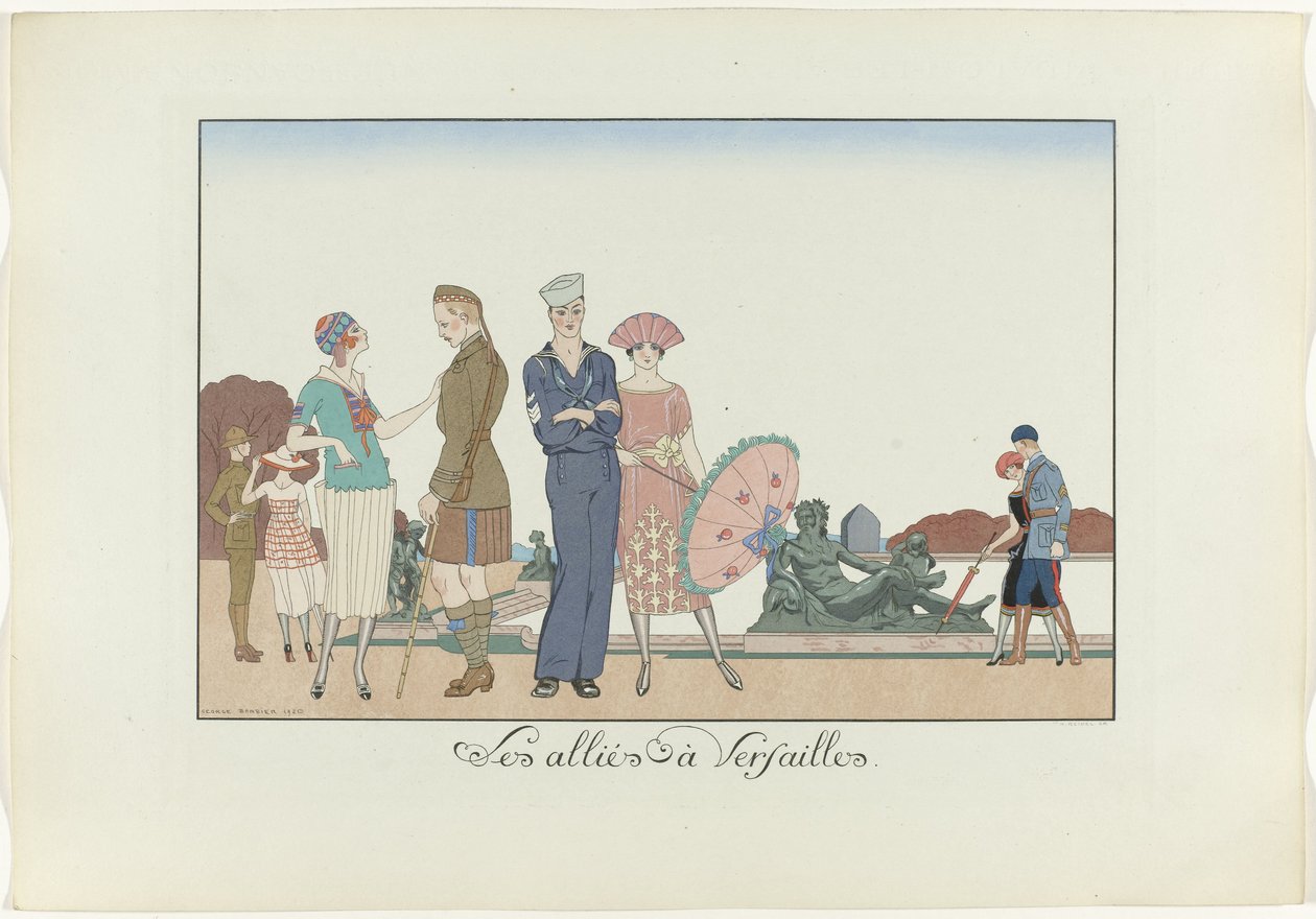 De allierte i Versailles. (tittel på objekt) The Happiness of the Day eller Fashionable Graces (serietittel) av Henri Reidel