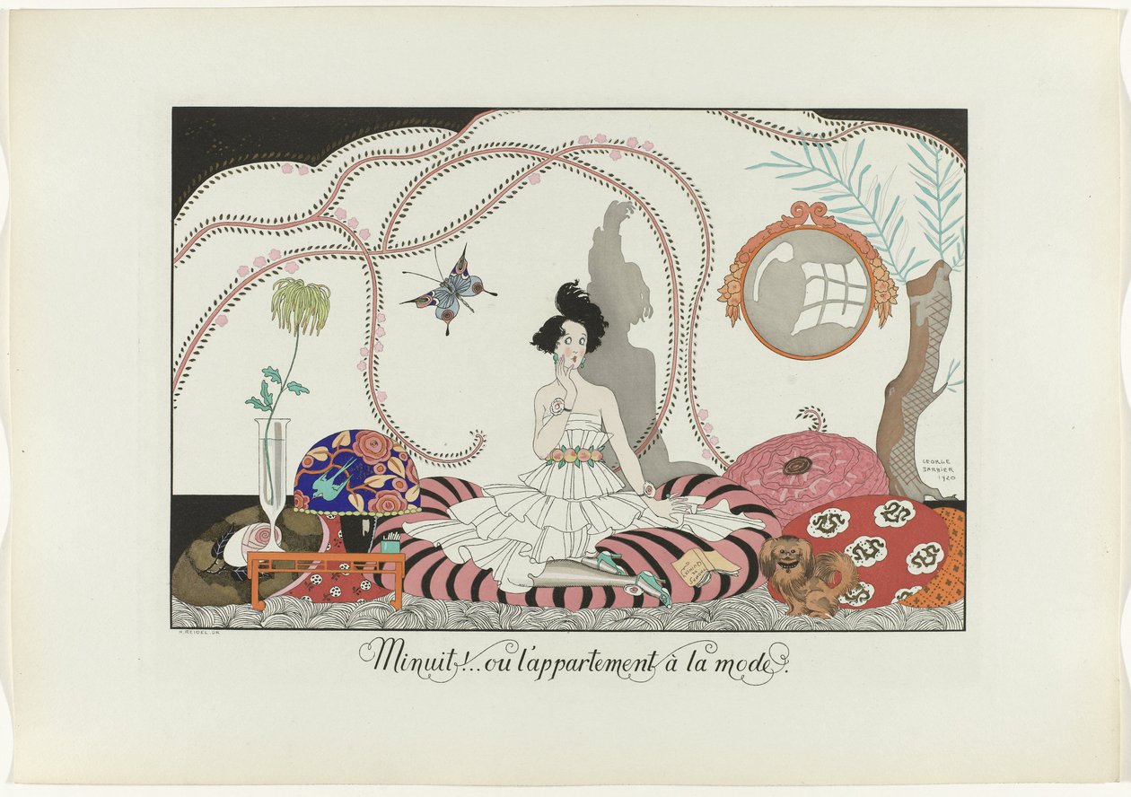 Midnatt! (...)eller den fasjonable leiligheten. (tittel på objekt) The Happiness of the Day eller Fashionable Graces (serietittel) av Henri Reidel