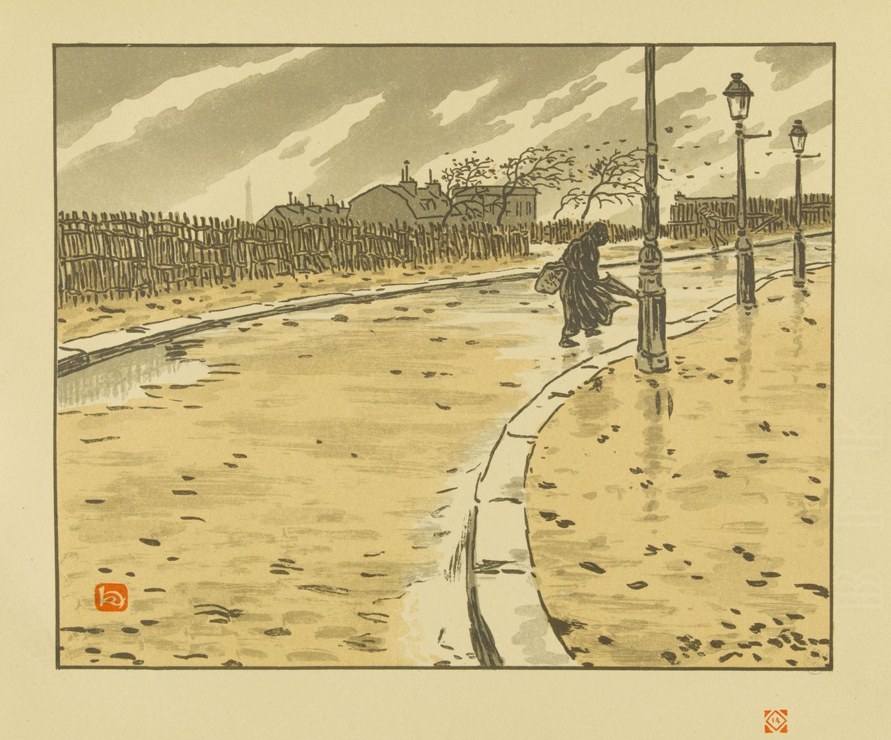 Fra rue Lamarck [De trettiseks utsiktene over Eiffeltårnet] av Henri Rivière