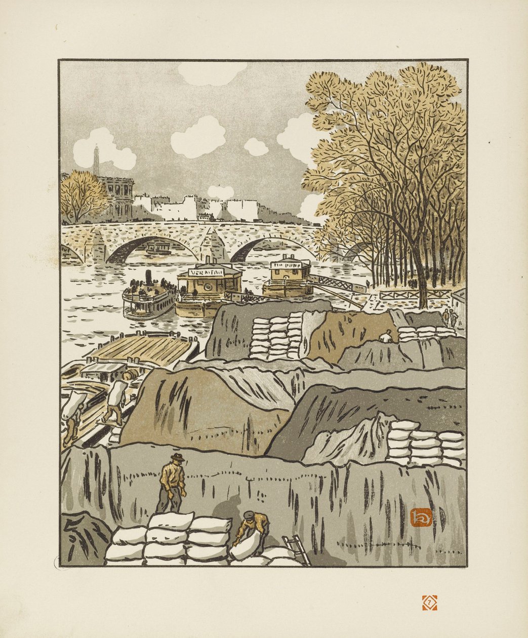 Fra Pont des Saints-Pères [De trettiseks utsiktene over Eiffeltårnet] av Henri Rivière