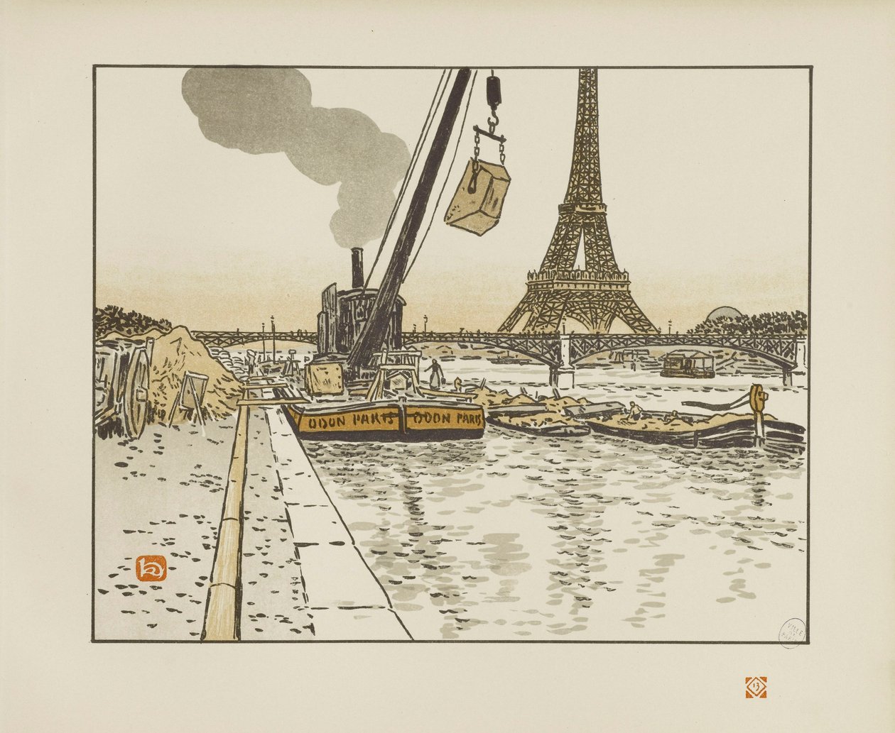 Fra Quai de Passy [De trettiseks utsiktene over Eiffeltårnet] av Henri Rivière