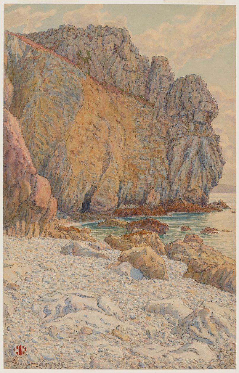 Klipper ved Port Haor. Morgat av Henri Rivière