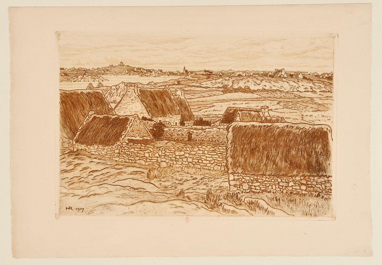 [Landsbyen på Île de Bréhat] av Henri Rivière
