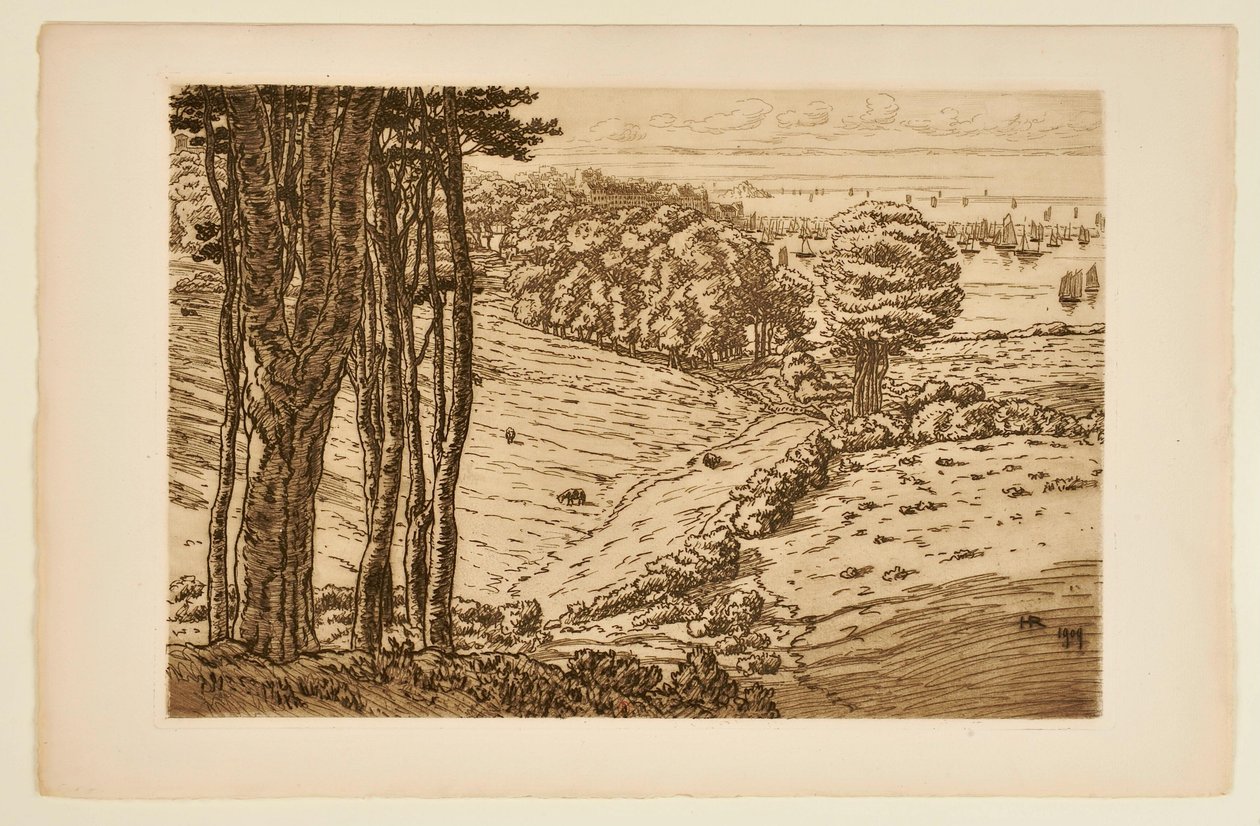 [Havnen i Douarnenez] av Henri Rivière