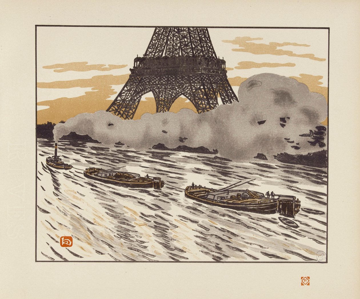 Lekterne [De trettiseks utsiktene over Eiffeltårnet] av Henri Rivière