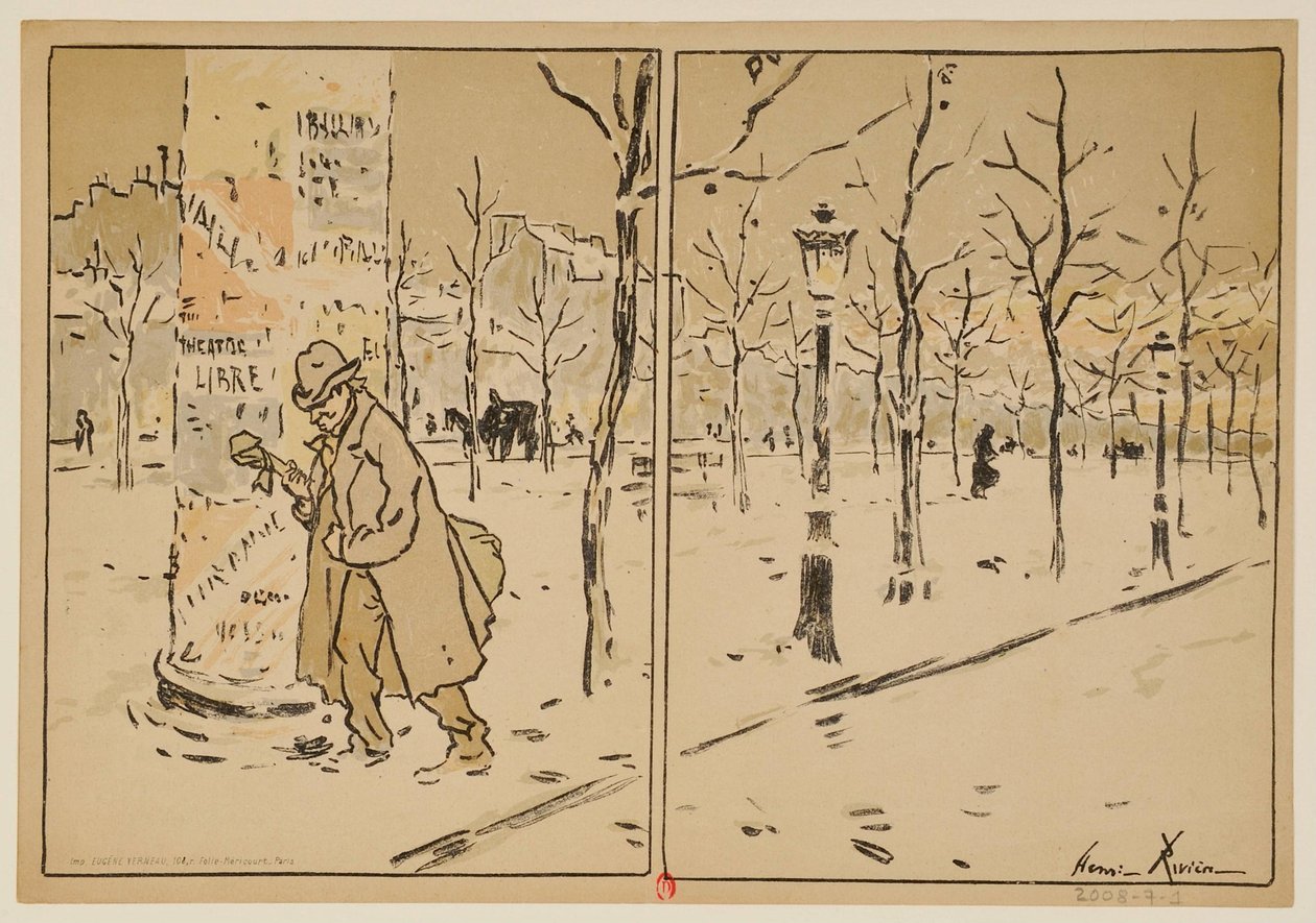 Paris om vinteren: program for Théâtre Libre, sesong 1889-1890 av Henri Rivière