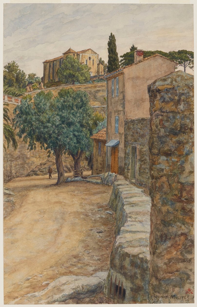 Straße in Bormes av Henri Rivière