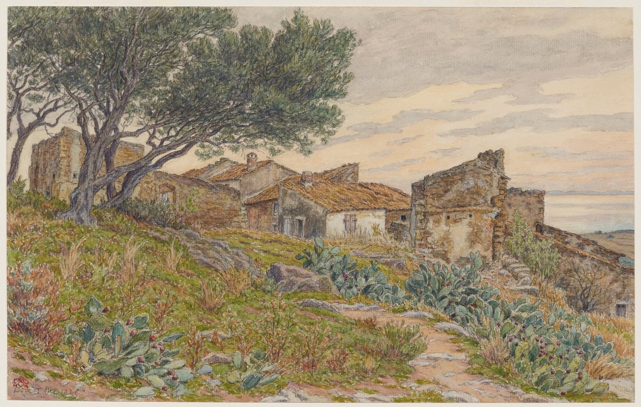 Gamle hus i Bormes av Henri Rivière