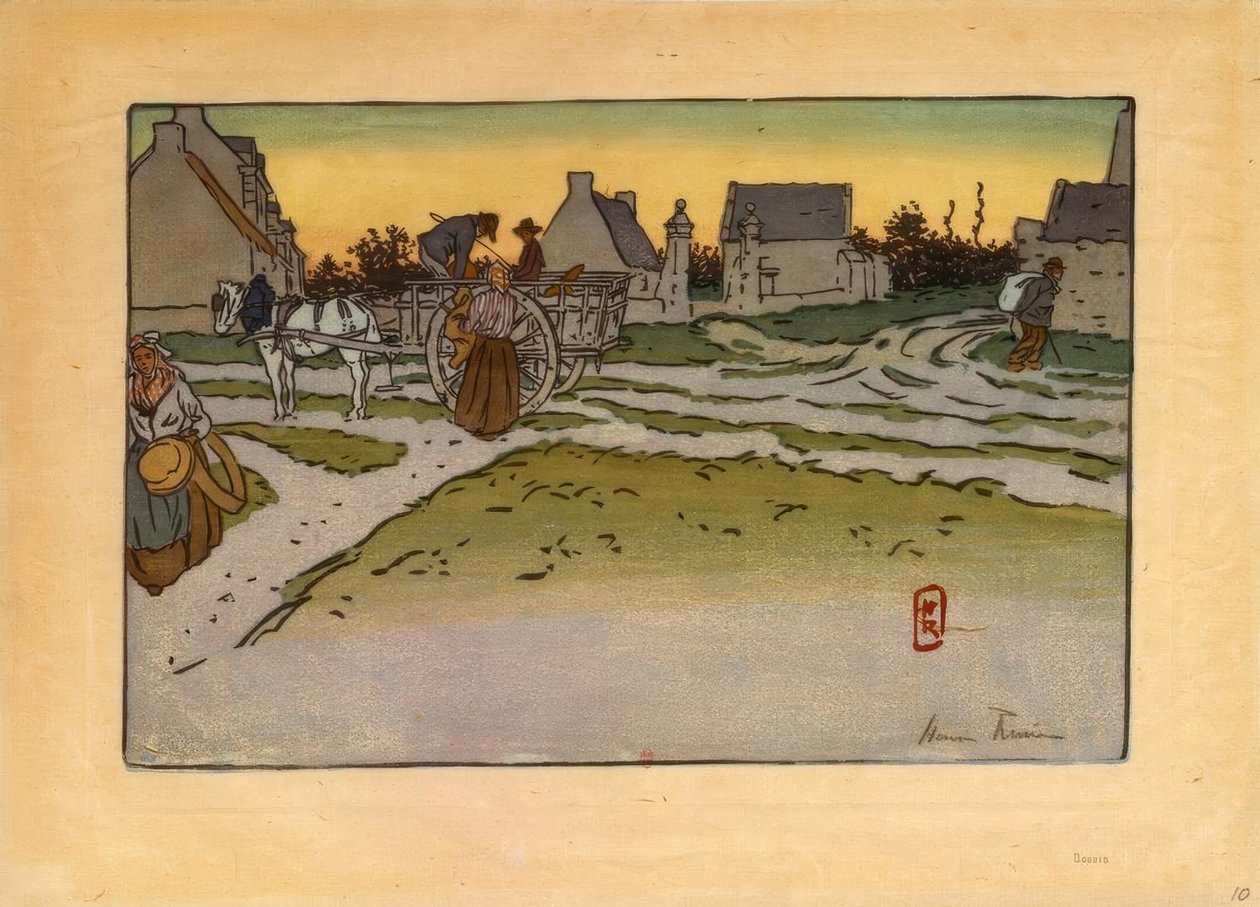 Brødtime i Ville-Hue (Saint-Briac) av Henri Rivière