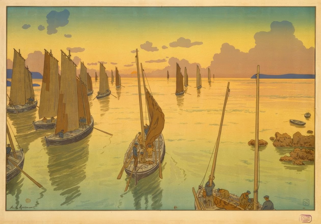 Solnedgang av Henri Rivière