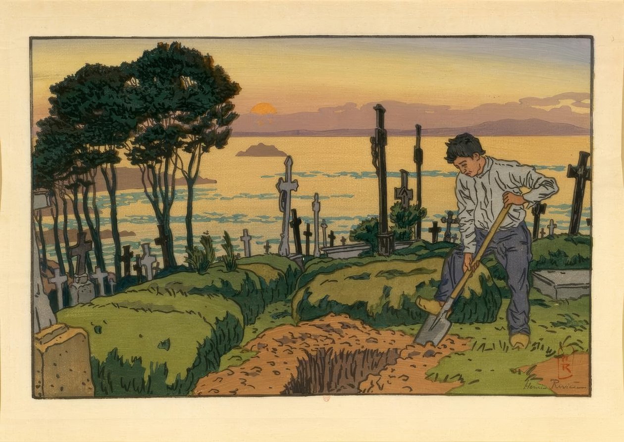 Gravegraveren på Saint-Jean-kirkegården i Tréboul av Henri Rivière